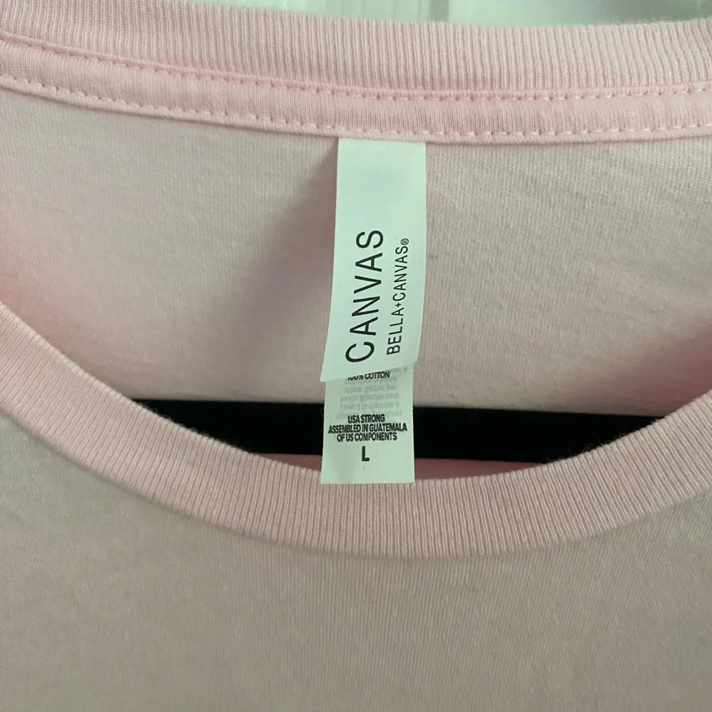 Bella Canvas Pink Short Sleeve Tee with Graphic Design - Picture 3 of 4